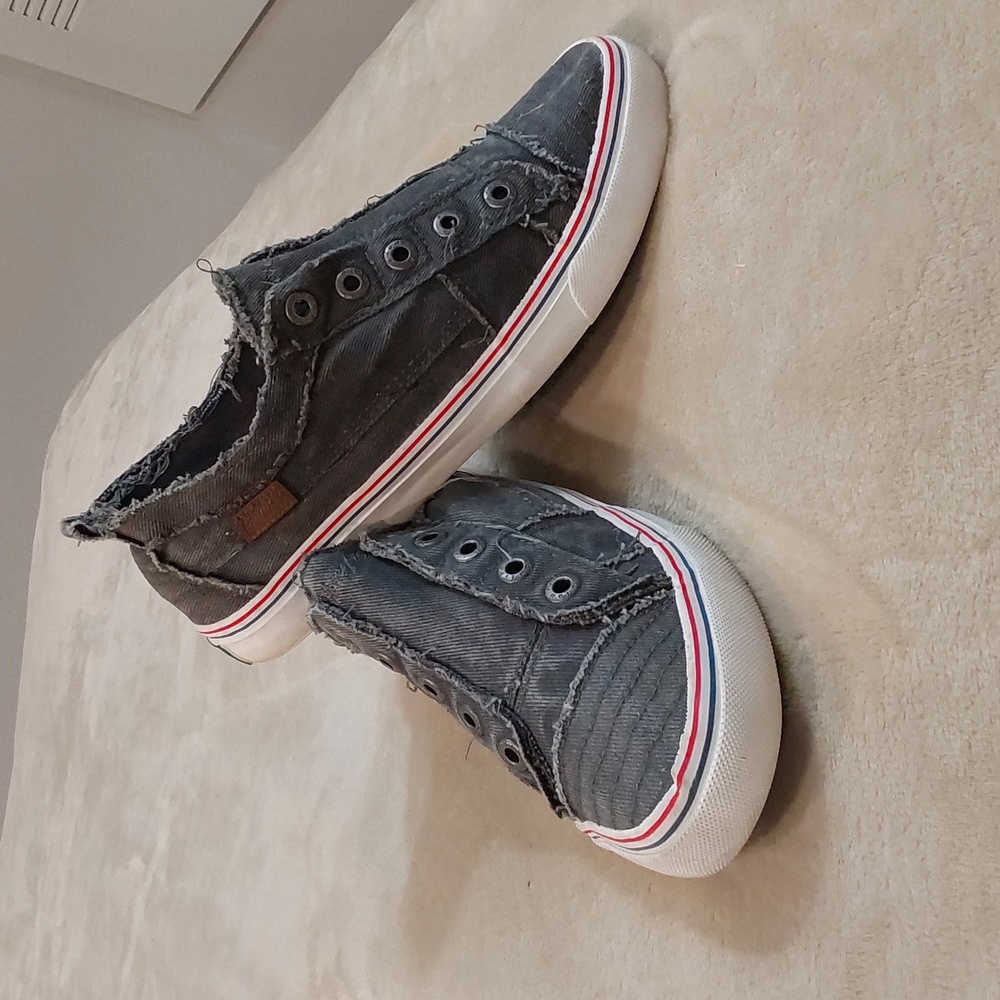 lowfish Malibu Play slip-on sneakers in light grey hipster smoked twill Size 10 - Picture 2 of 12